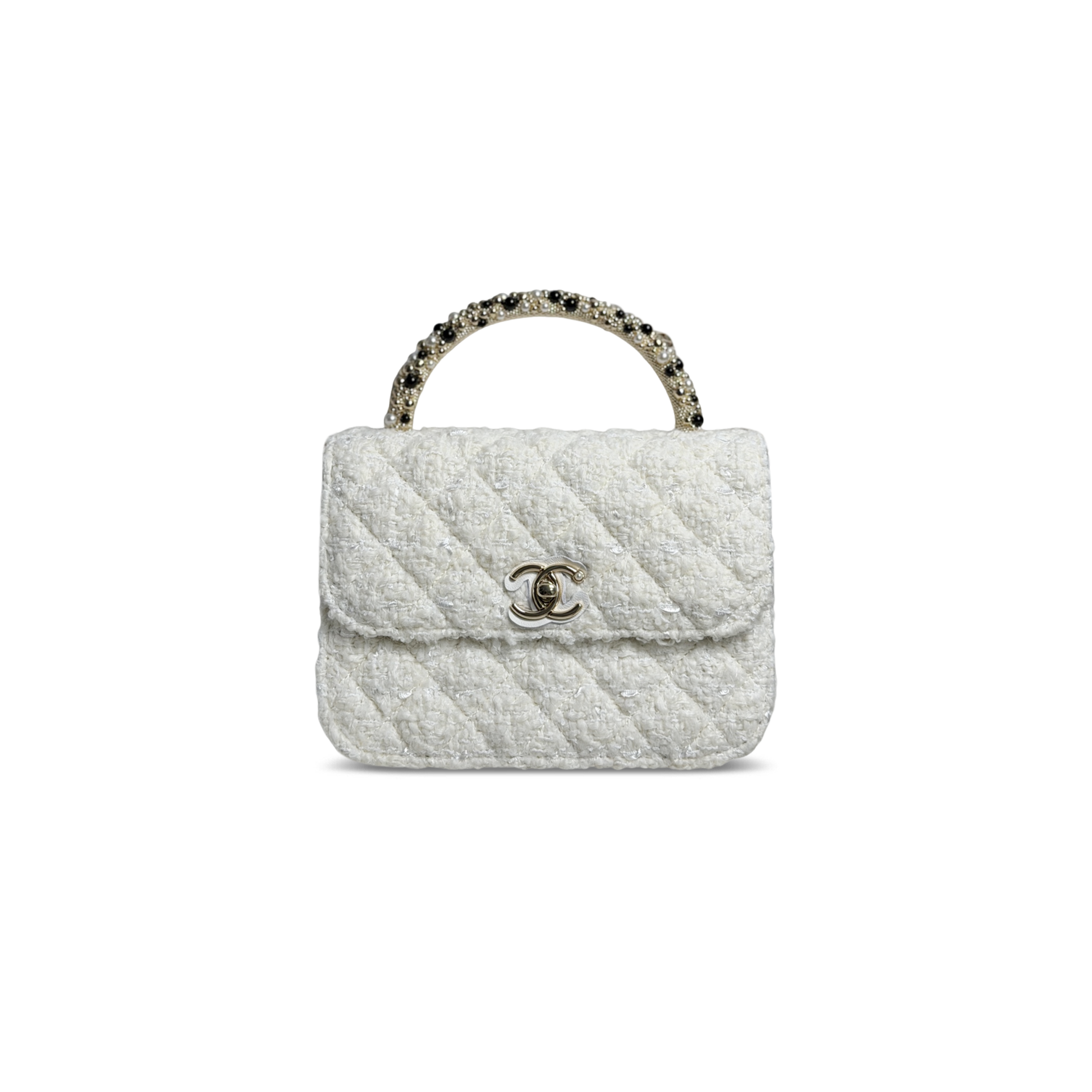 Ch**el clutch with chain tweed (17.5*14*5.5cm)